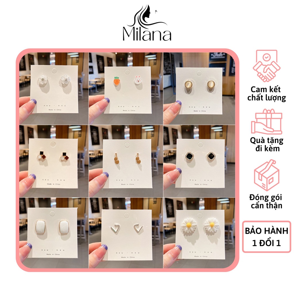 Bông tai, khuyên tai bạc 925 thiết kế độc đáo, cá tinh cho nữ - Shop Milana