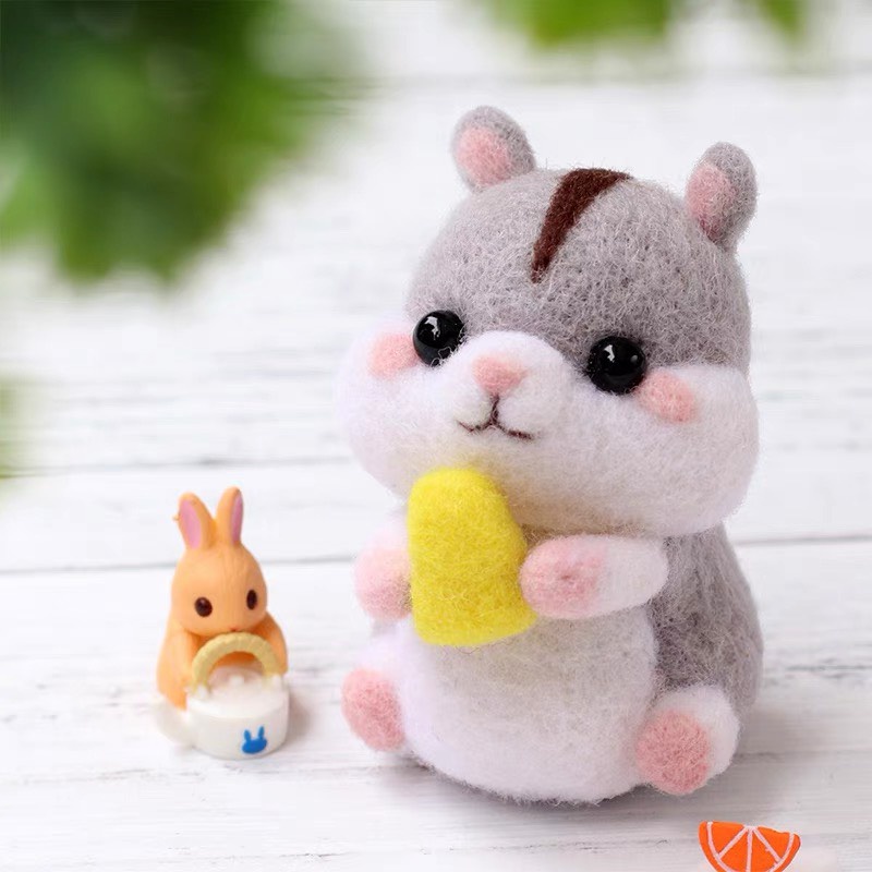 Len Chọc Handmade, Bộ Kit Len Chọc Hamster Hạt Dẻ