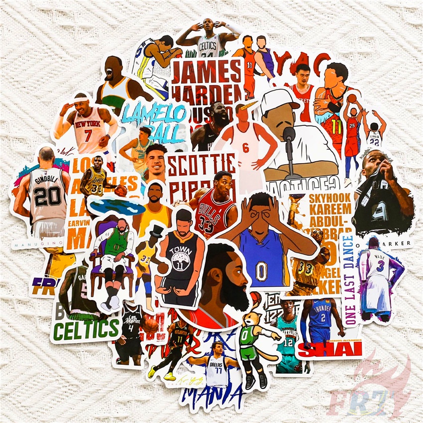 Bộ 100 Cái/Bộ ❉ Sticker Dán Trang Trí Hình Ngôi Sao Bóng Rổ NBA ❉ Sticker Dán Tường Chống Thấm Nước Thời Trang