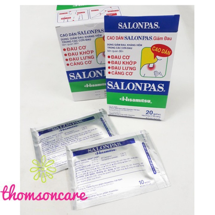 Cao dán Salonpas ❤️FREESHIP👍 Miếng dán salonpas, giảm nhanh cơn đau như đau khớp, đau lưng, viêm khớp
