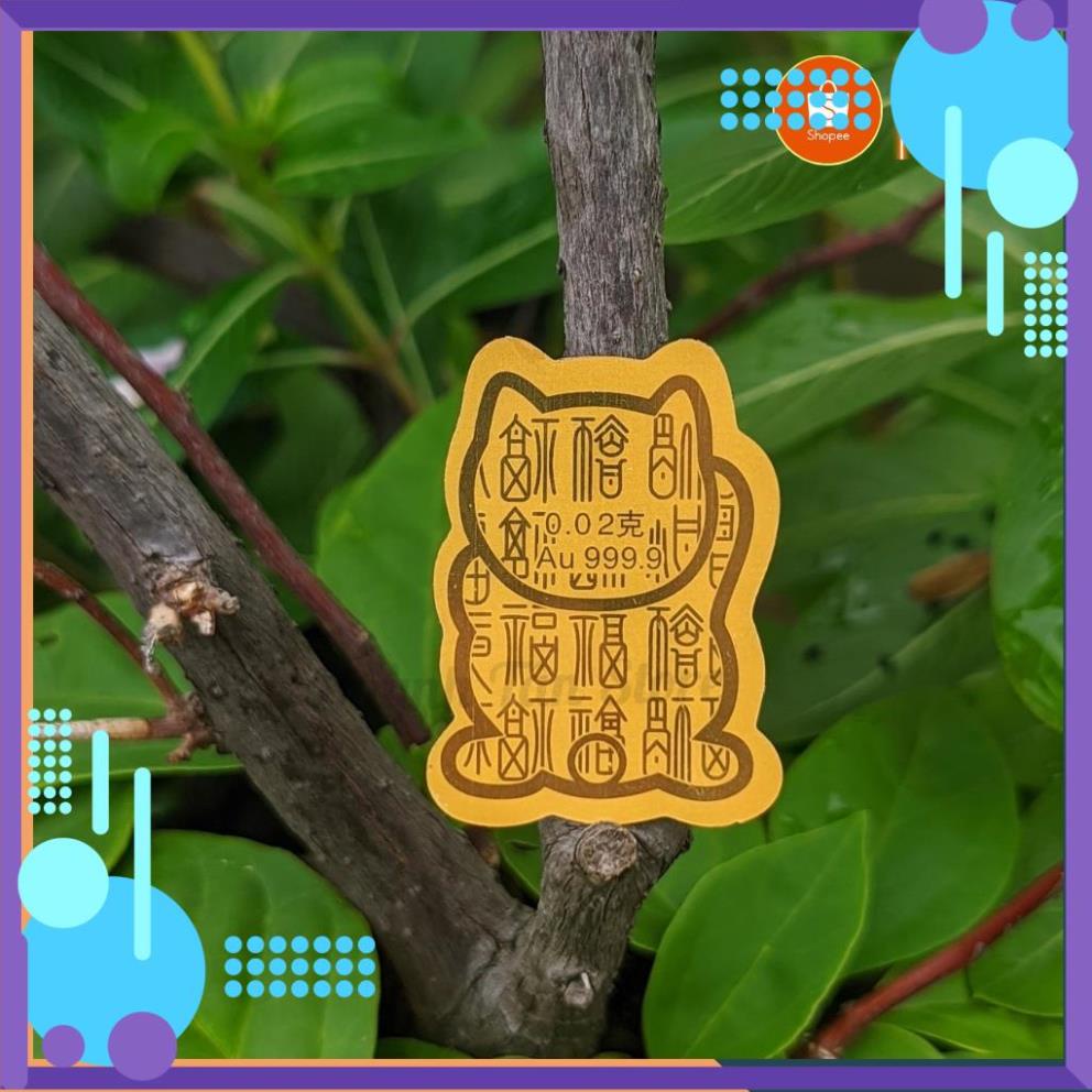 Miếng dán Mèo Thần Tài vẫy tay, mạ vàng, trang trí ốp lưng điện thoại ý nghĩa chiêu tài, hút lộc,may mắn,bình an