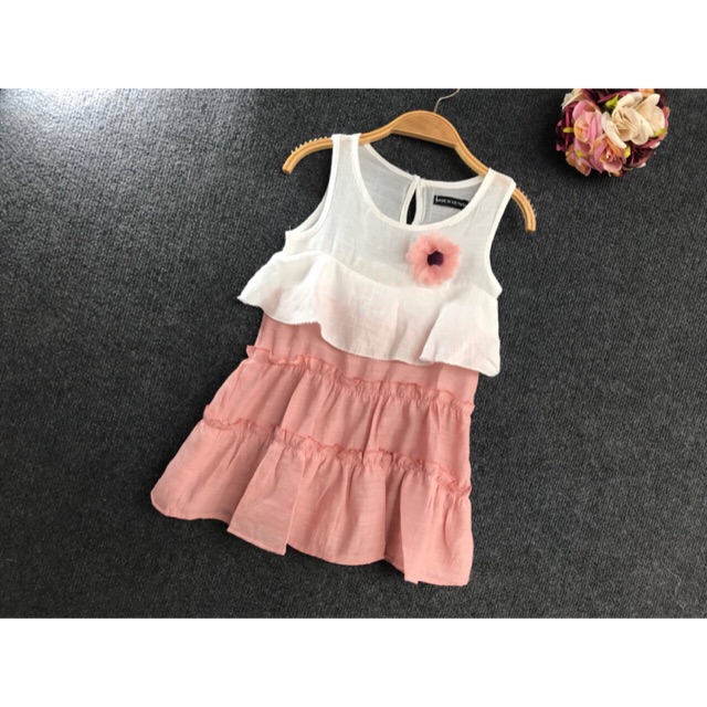 Váy đũi 4 tầng đính hoa cho bg