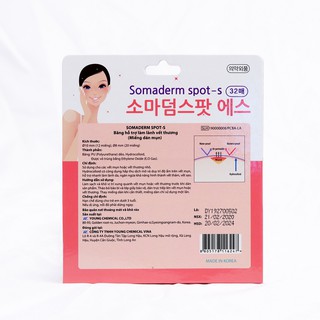 Miếng Dán Mụn Somaderm Spot S (2 size – 32 miếng)