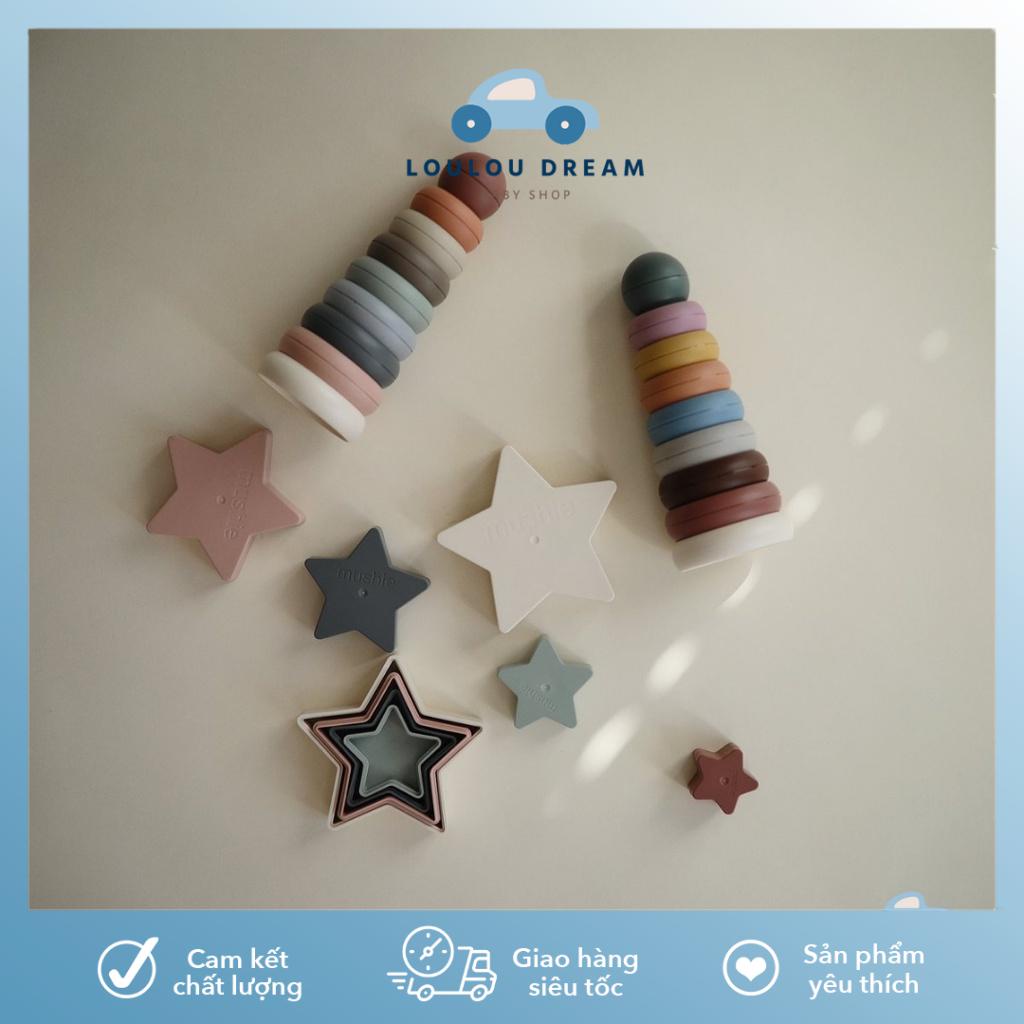 MUSHIE Stacking Rings, Nesting Stars/ Đồ chơi xếp vòng, ngôi sao Mushie MADE IN DENMARK