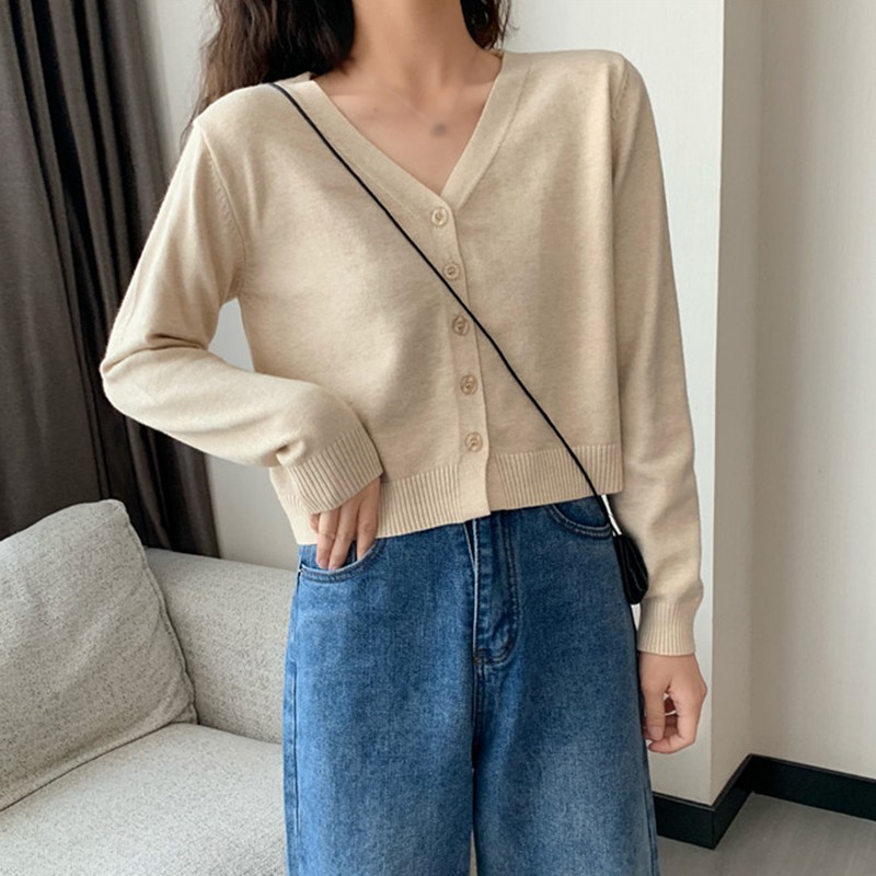  Áo Khoác Cardigan Dệt Kim Cổ Tim Xinh Xắn Cho Nữ | BigBuy360 - bigbuy360.vn