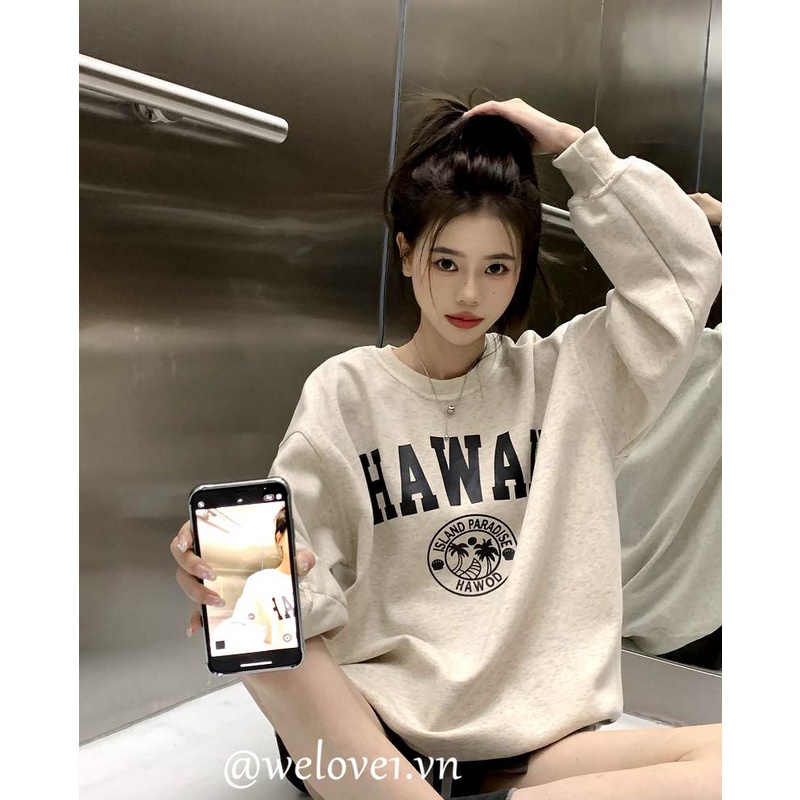 Áo Thun Nữ Dài Tay Cổ Tròn In Hình Mới