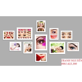 BỘ 11 KHUNG KÍNH TRANG TRÍ SPA, SALON, PHUN XĂM, NAIL, NỐI MI