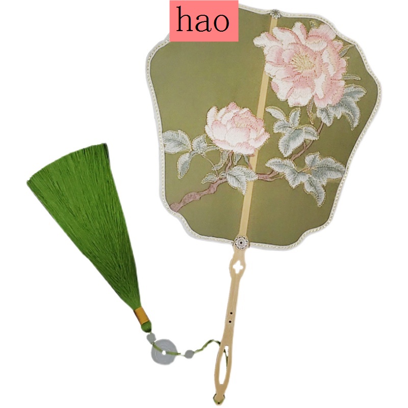 Quạt Tròn Cầm Tay Thêu Họa Tiết Người Ngoài Hành Tinh Phong Cách Trung Hoa Cổ Điển