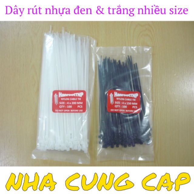 BỊT GẦN 100 SỢI DÂY RÚT TRẮNG ĐEN NHIỀU SIZE