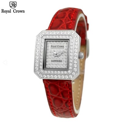 Đồng hồ nữ chính hãng dây da Royal Crown 3619 chống nước, đính đá cao cấp, đeo tay đẹp, sang chảnh