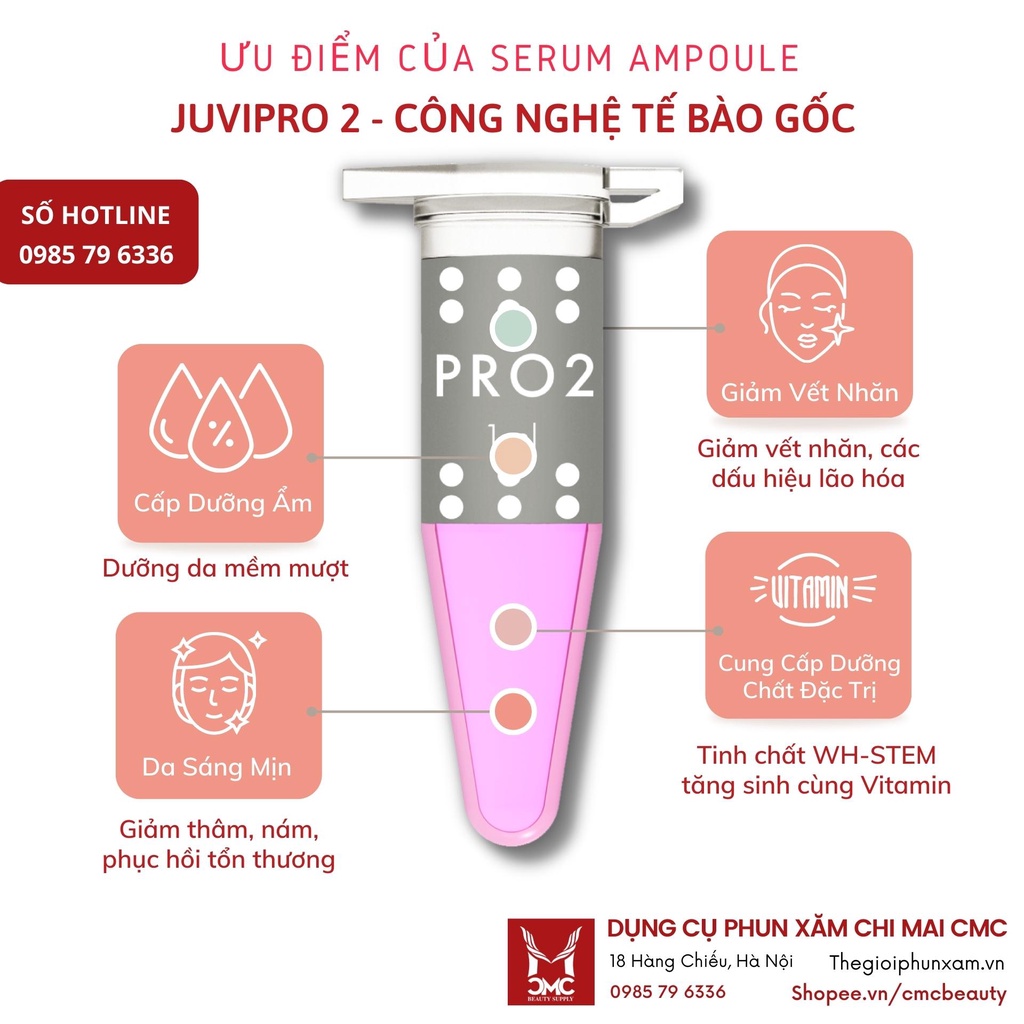Serum JuviPro2 tinh chất tế bào gốc dưỡng trẻ hóa, làm lành tổn thương Da CMC Beauty