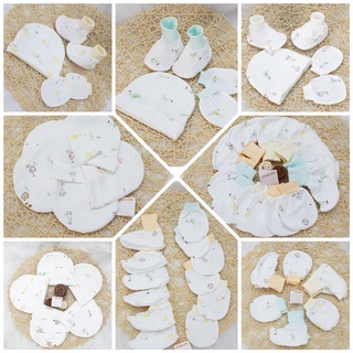 Set nón bao tay chân sơ sinh Cun con