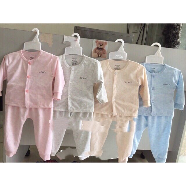 Bộ Cotton Unchi Cài Cúc Giữa Cho Bé