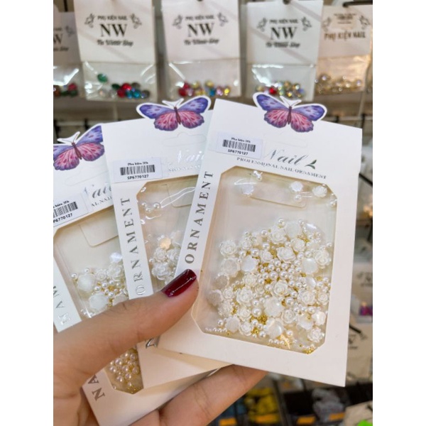 Charm nơ nail cao cấp, Charm nơ gắn móng túi