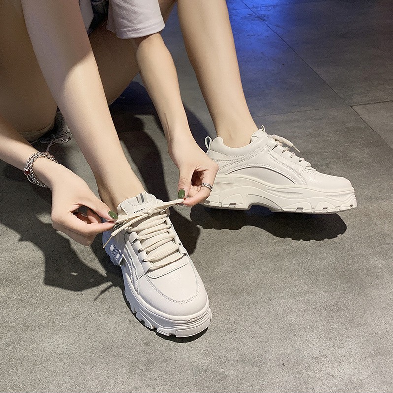 Giày Sneaker Nữ Độn Đế RULFINE MINSU M3703, Giày Thể Thao Bata Nữ Độn Đế Tăng Chiều Cao Hàn Quốc Phù Hợp Đi Chơi, Đi Học