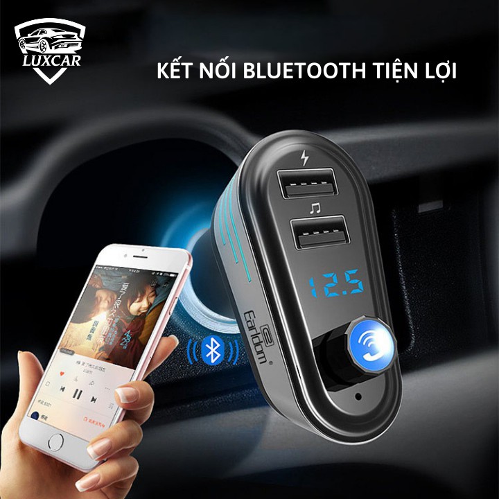 Tẩu Nghe Nhạc Bluetooth LUXCAR Kiêm Sạc Nhanh Trên Xe Ô TÔ