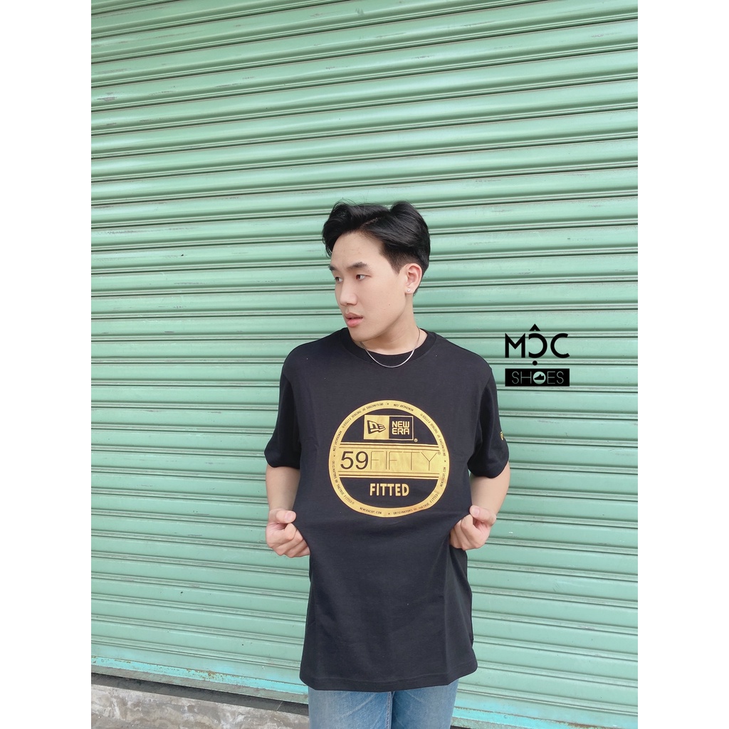 [CHÍNH HÃNG] Áo thun New Era logo 59 FIFTY Fitted Gold màu Đen