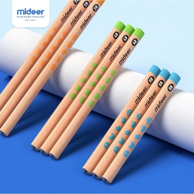 Bút Chì Cao Cấp Mideer Thick Triangular Pencils - tặng kèm gọt bút chì