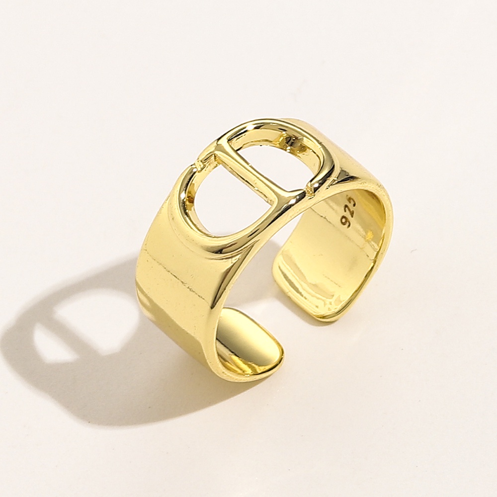 Nhẫn Dior Mạ Vàng Bạc 925 Phong Cách Hàn Quốc Đơn Giản Thời Trang