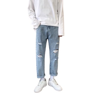 Quần jean nam VN CLO wash rách xanh bạc - QJ056