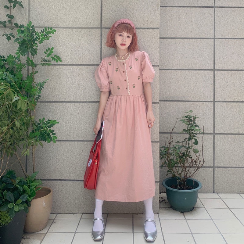 Đầm Ren Dài Ngang Eo Thêu Hoa Phong Cách Hàn Quốc Ngọt Ngào Thời Trang Mùa Hè Dành Cho Nữ