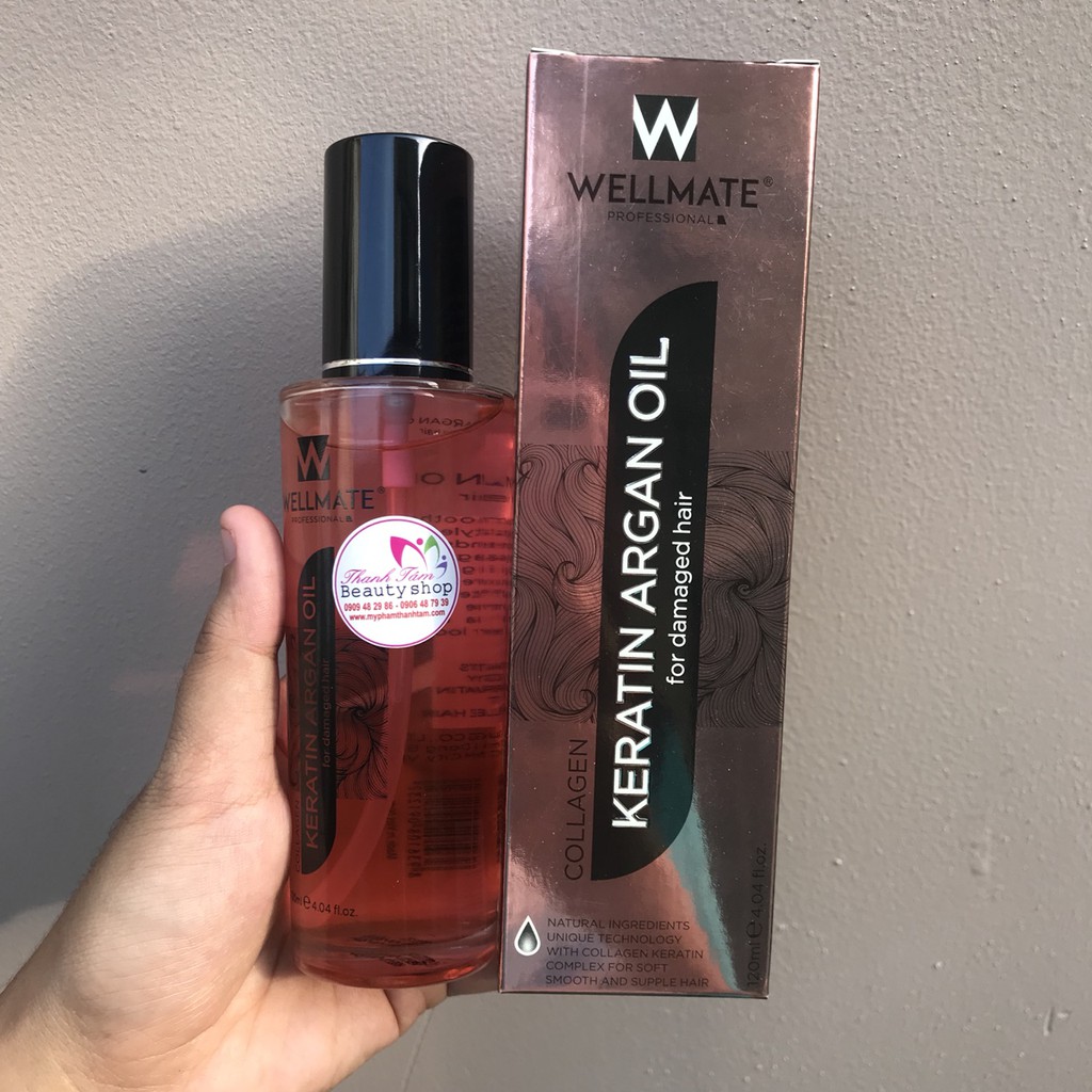 🇻🇳 Tinh dầu dưỡng tóc Wellmate Keratin Argan Oil 120ml ( màu vàng)