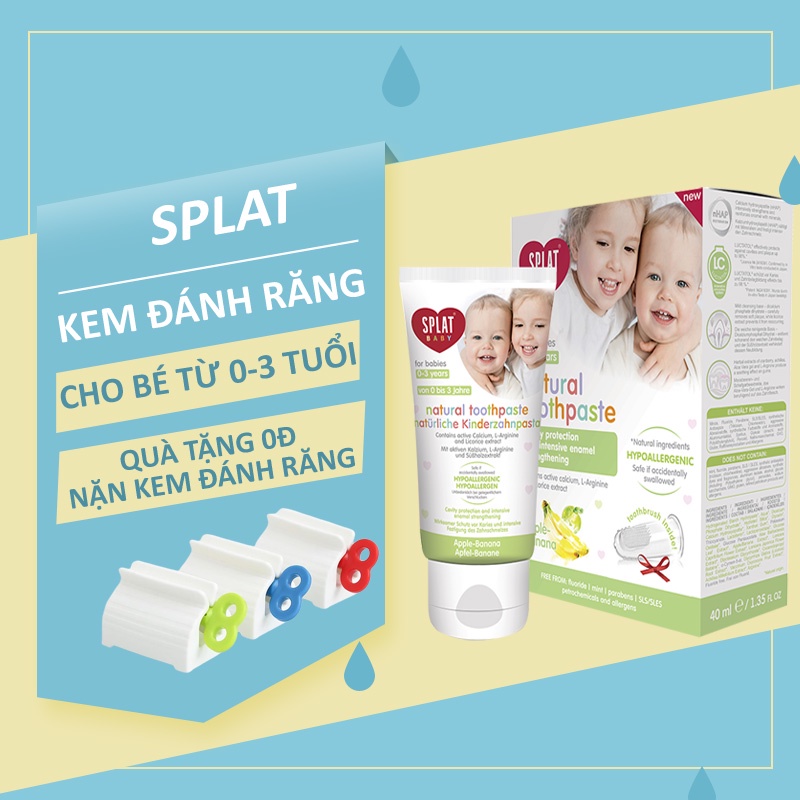 KemĐánhRăng Cho Bé Sơ Sinh 0-3 tuổi SPLAT Hương Táo Chuối 40ml - Tặng Kèm Bàn Chải Nướu