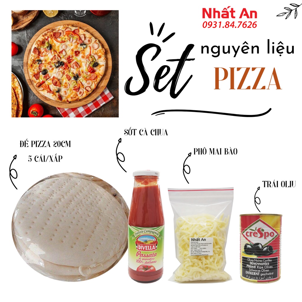 SET NGUYÊN LIỆU LÀM BÁNH PIZZA