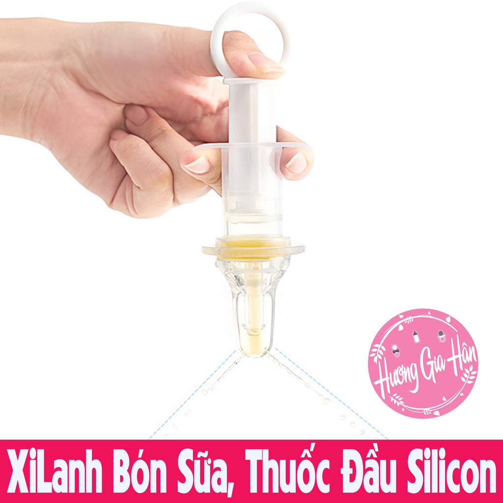 Dụng Cụ Ống Bơm Xilanh Cho Bé Uống Thuốc, Sữa, Nước Hoa Quả Đầu Silicon Mềm