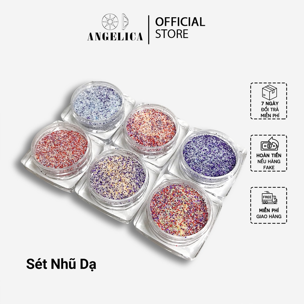 Set Nhũ Dạ Cát Rắc Móng 6 Màu Trang Trí Nail ANGELICA SND