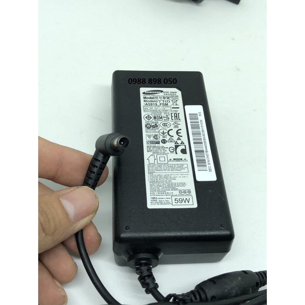 Adapter nguồn màn hình TV samsung 19V 3.17A chính hãng