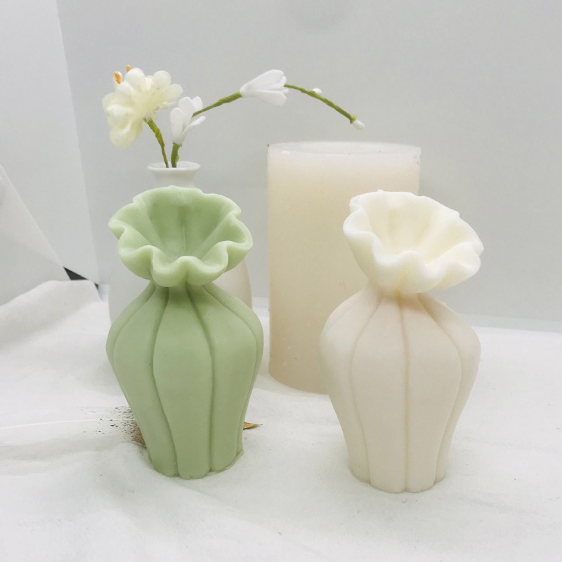 Khuôn Silicone Làm Nến Hình Lọ Hoa DIY