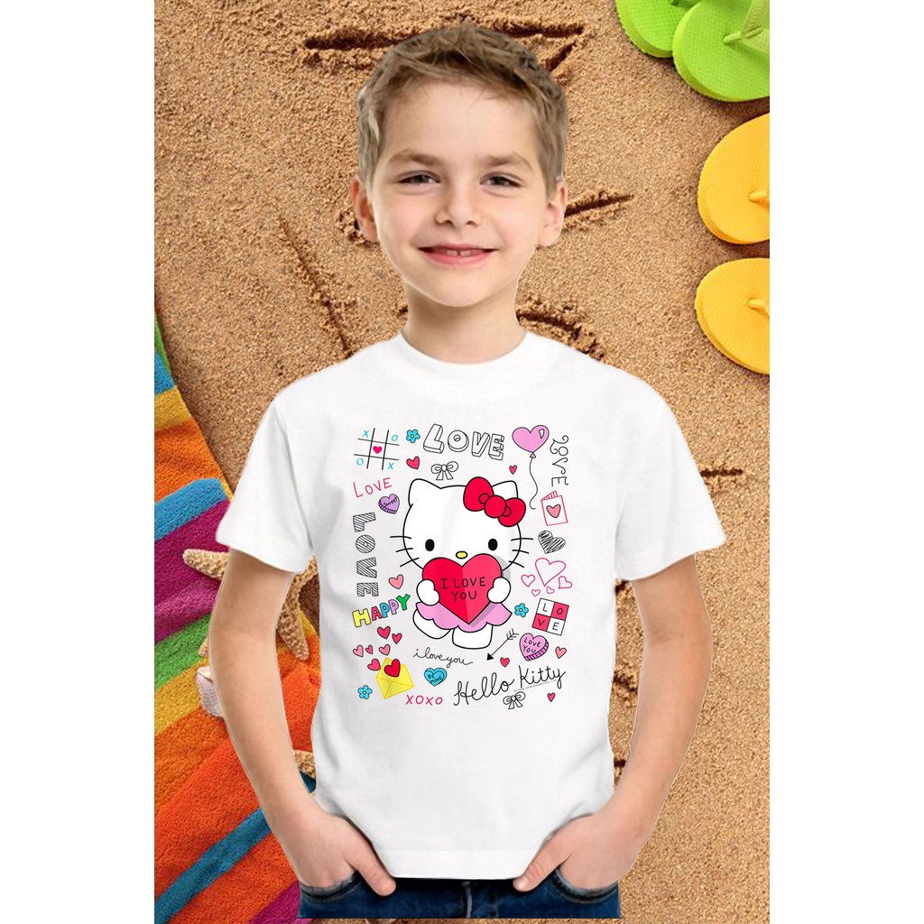 ÁO THUN NGẮN TAY HELLO KITTY IN HÌNH HOẠT HÌNH CUTE CHẤT LIỆU VẢI THUN ĐẸP CÓ ĐỦ SIZE - 460