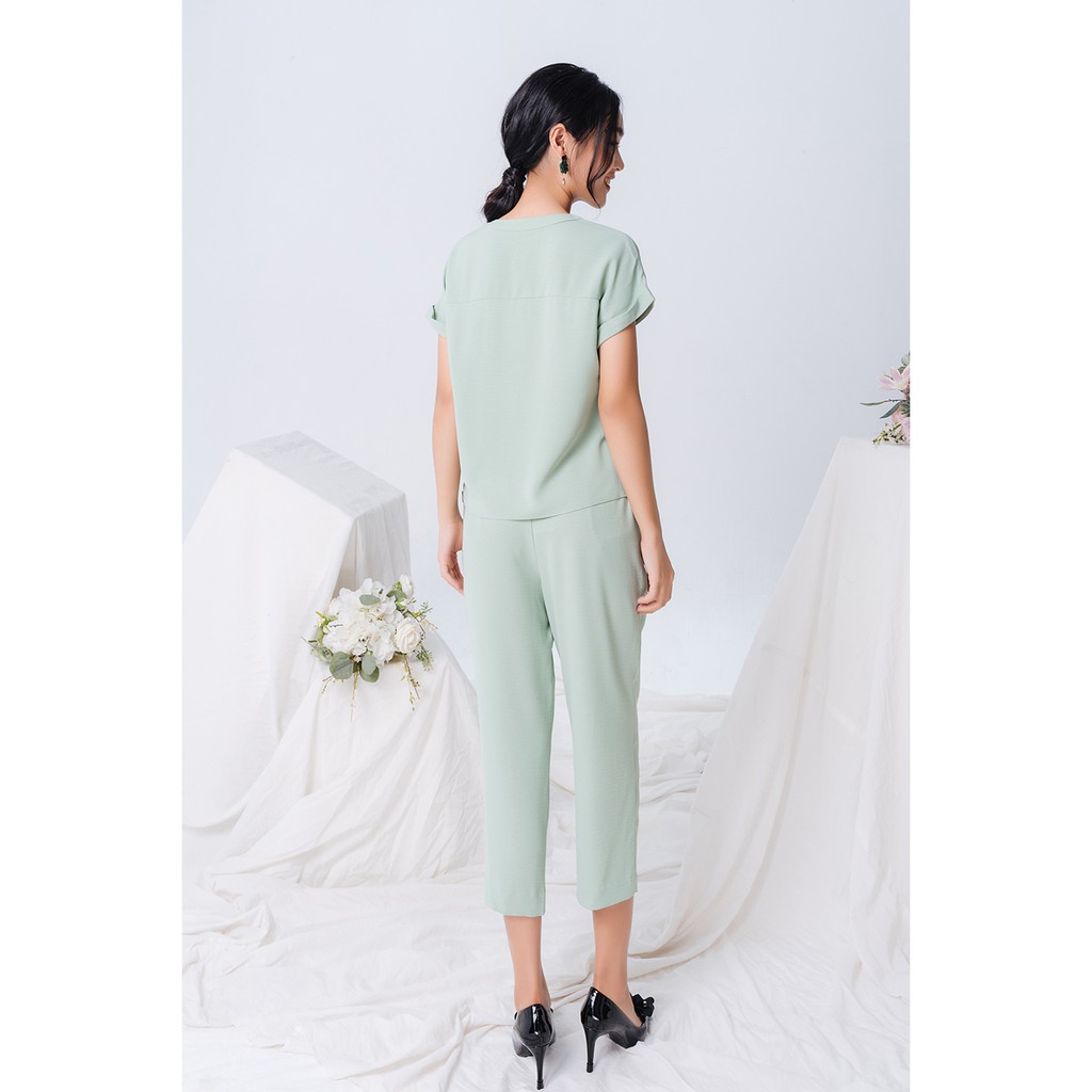 Trali bộ đũi xanh bạc hà trẻ trung 50038 | BigBuy360 - bigbuy360.vn