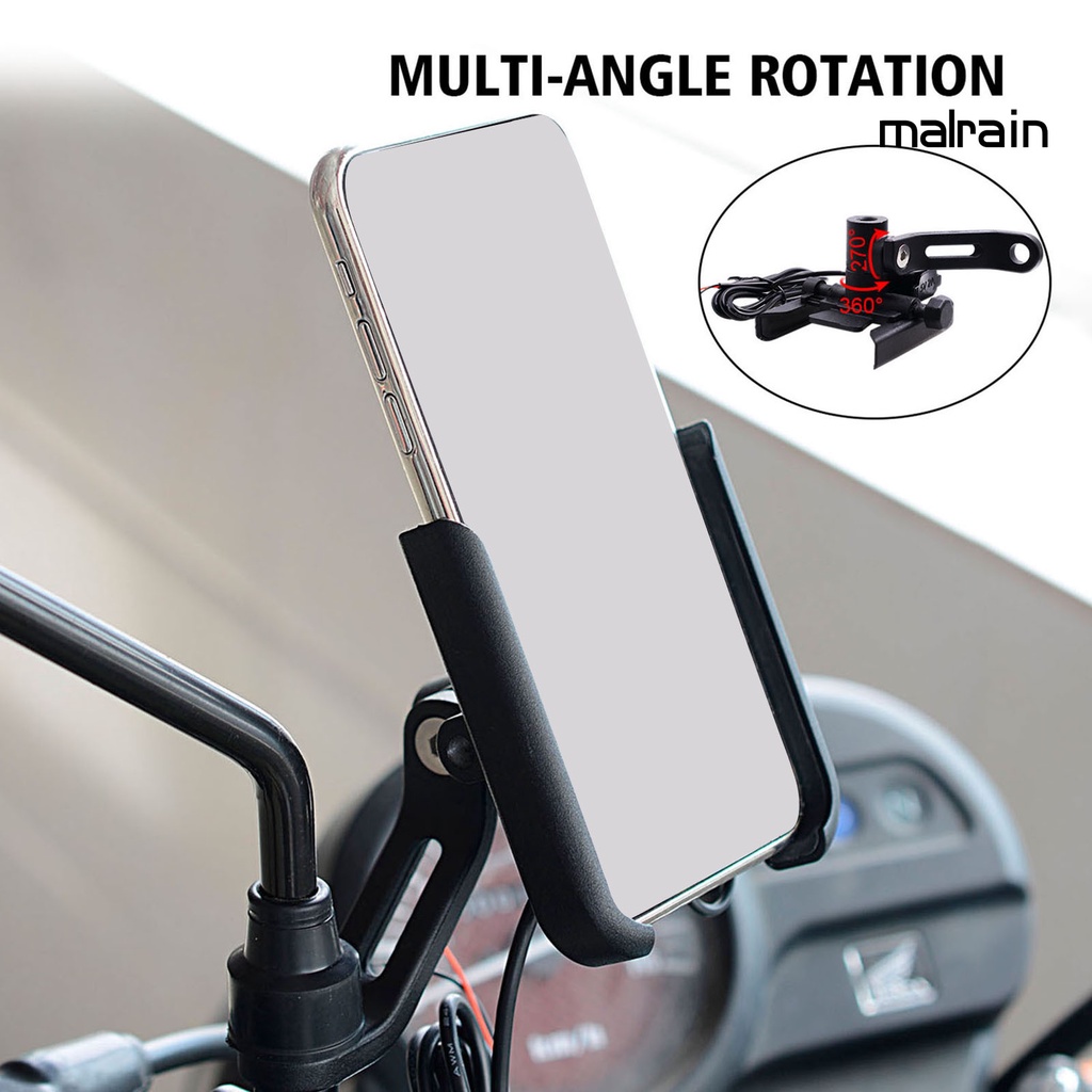 Giá Đỡ Điện Thoại Xoay 360 Độ Có Cổng Sạc Usb Gắn Xe Đạp / Xe Máy