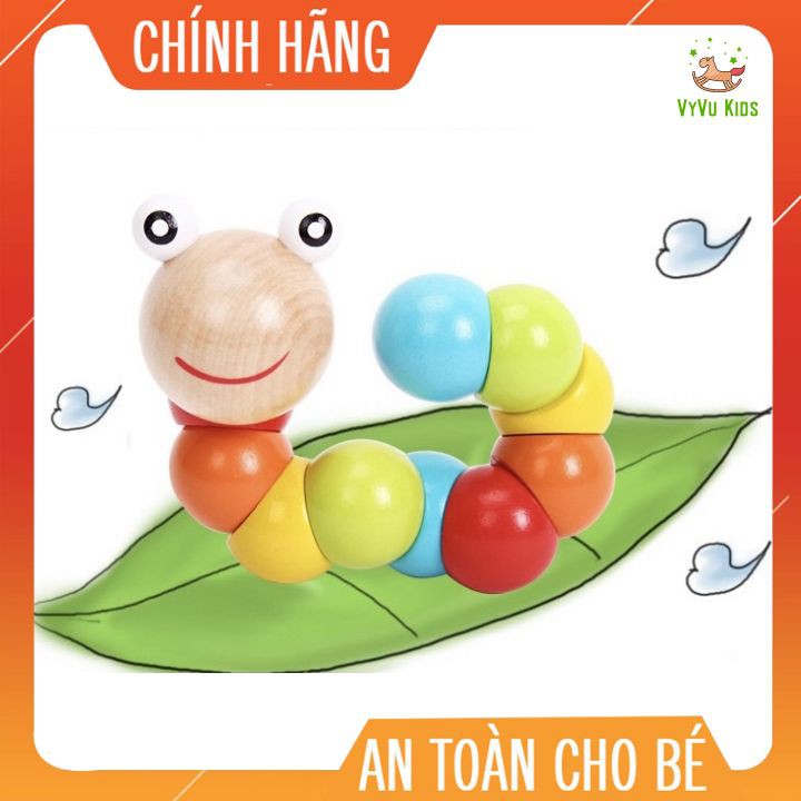 Sâu gỗ uốn dẻo nhiều màu sắc ♥️ CHÍNH HÃNG♥️ ĐỒ CHƠI GIÁO DỤC♥️ giúp phát triển các giác quan của trẻ