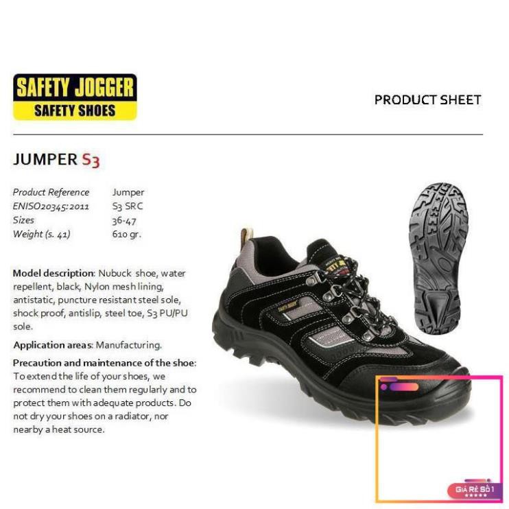 [free] Giày Jogger Jumper S3 thấp cổ -p1 -V1