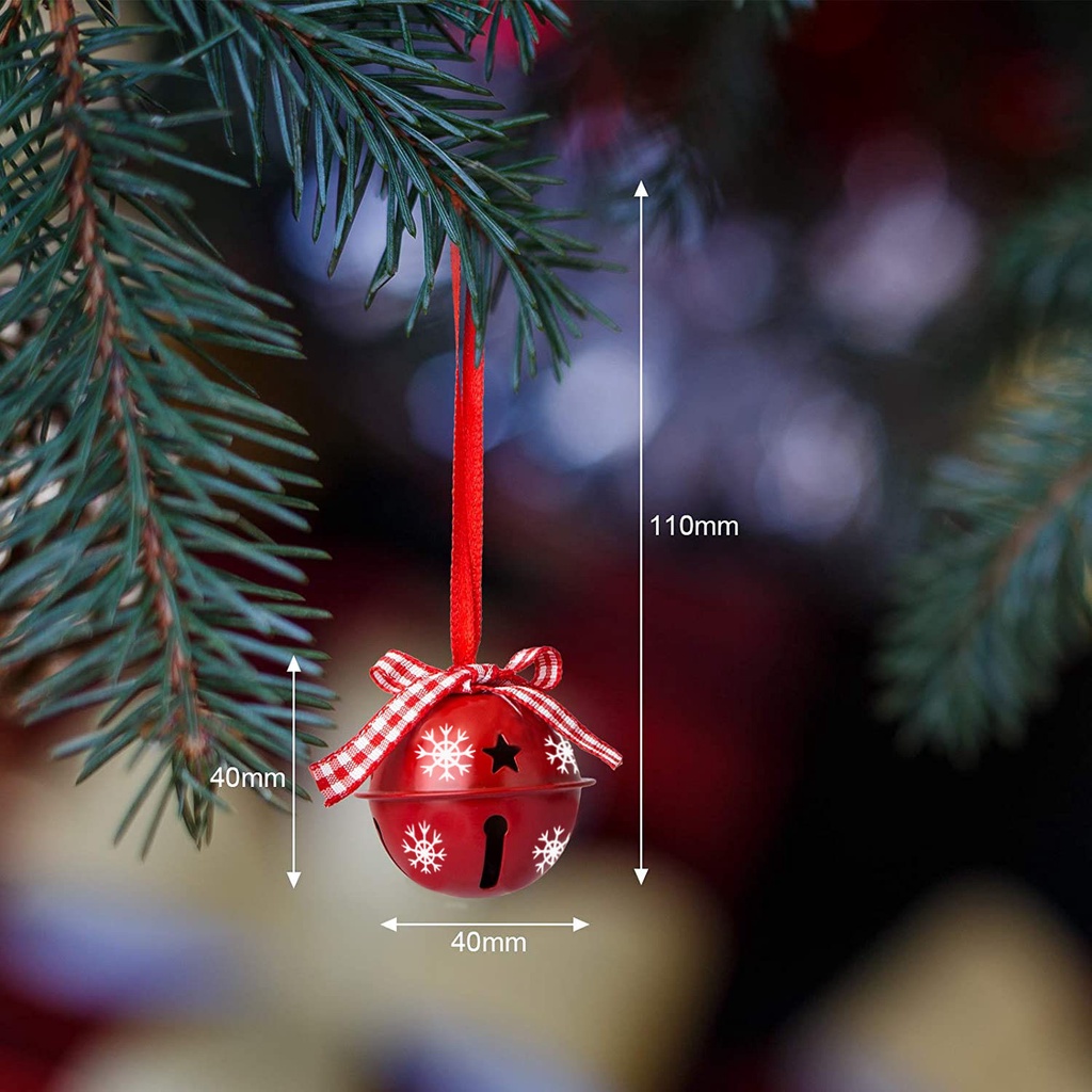 Set 12 Chuông Kim Loại Treo Trang Trí Cây Thông Noel Mới