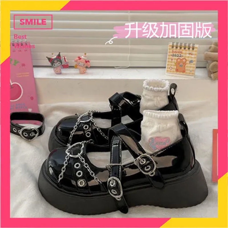 Giày Đế Dày Mũi Tròn Phong Cách lolita Thời Trang Mùa Hè 2022 Dành Cho Bạn Gái lea