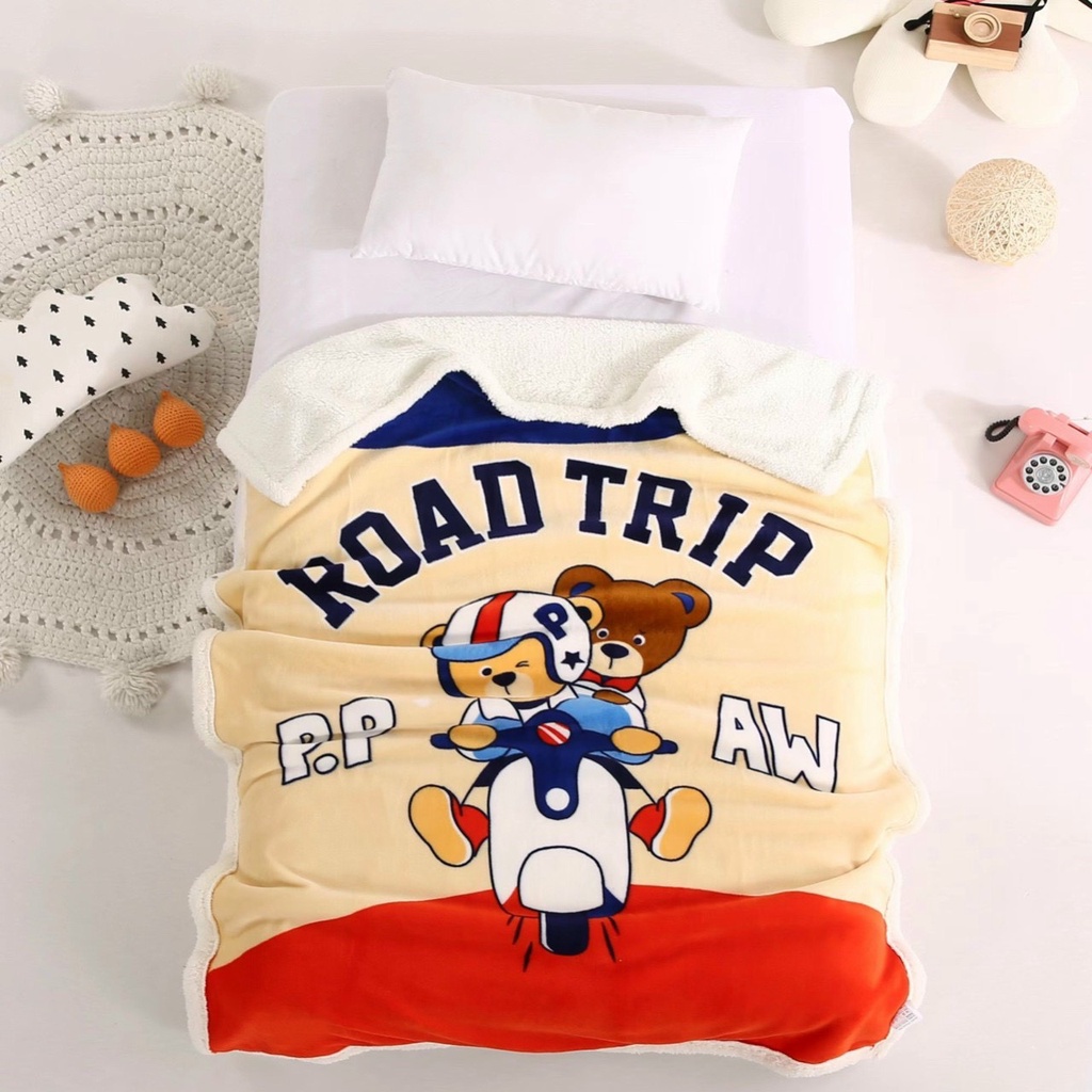 Chăn lông cừu/chăn đi học cho Bé hàng loại 1 dày dặn siêu mềm ấm