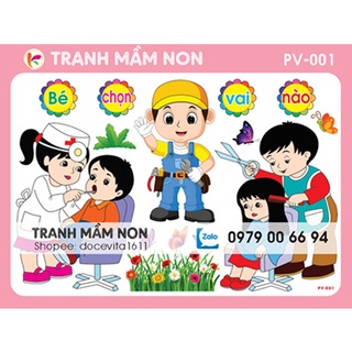 Decal mầm non - GÓC PHÂN VAI-1 Khổ to 127x80