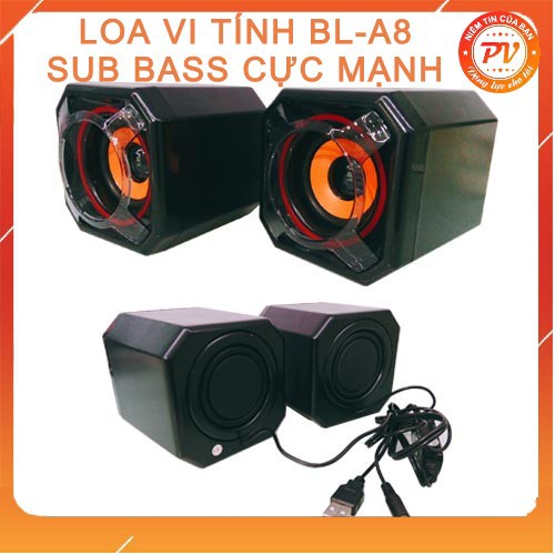 LOA VI TÍNH BL-A8 âm bass khỏe, âm thanh chất lương, kết nối được với các thiết bị điện tử, giúp bạn thư giãn