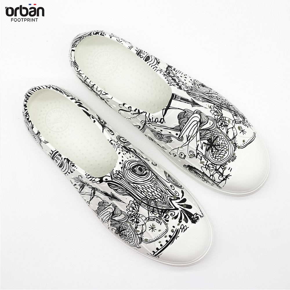 Giày Nhựa Slipon Eva Urban Footprint (D2001A D5) Lá Đen Chính Hãng