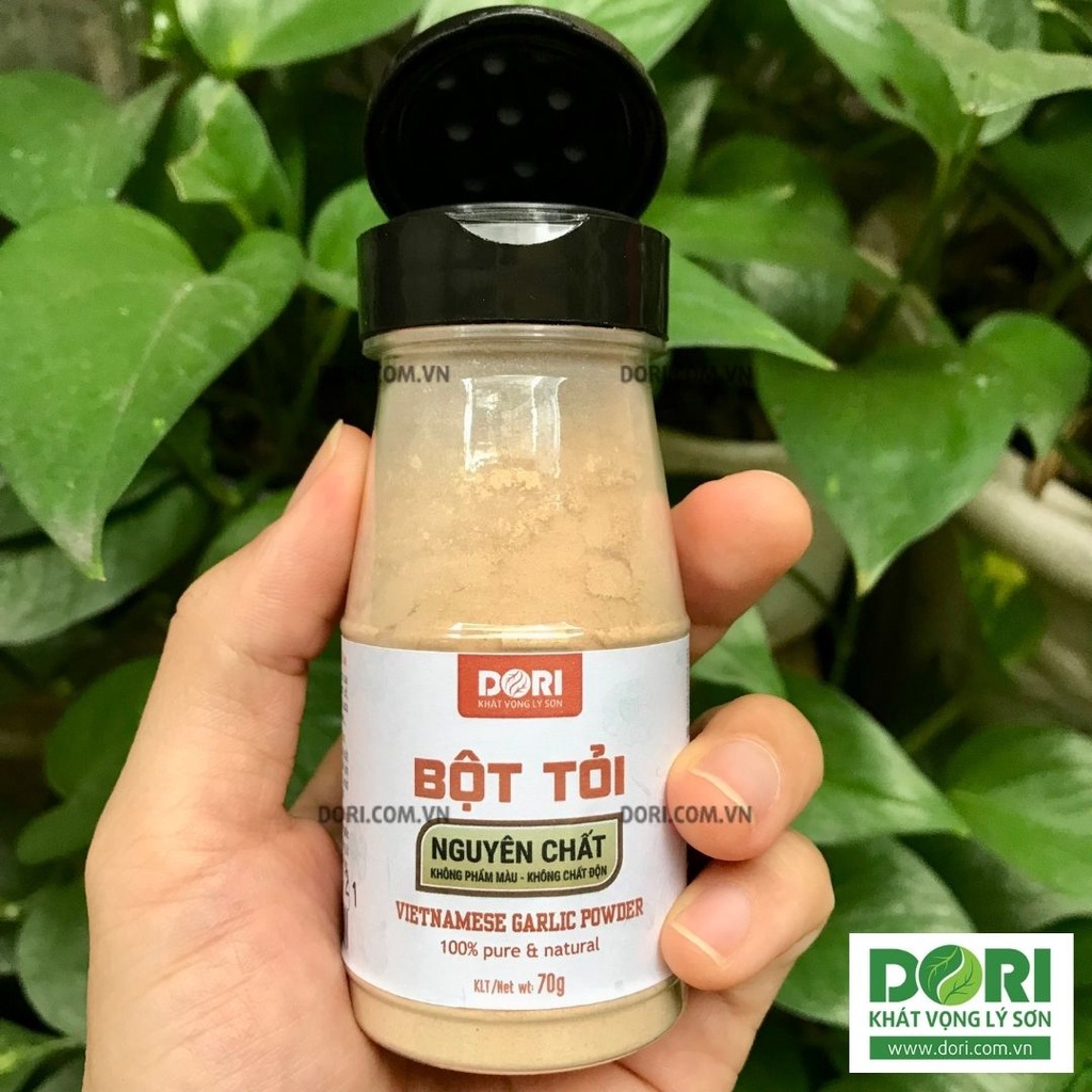 Bột tỏi nguyên chất - Dori Thơm - 70g - Gia vị Việt Nam - Bột gia vị