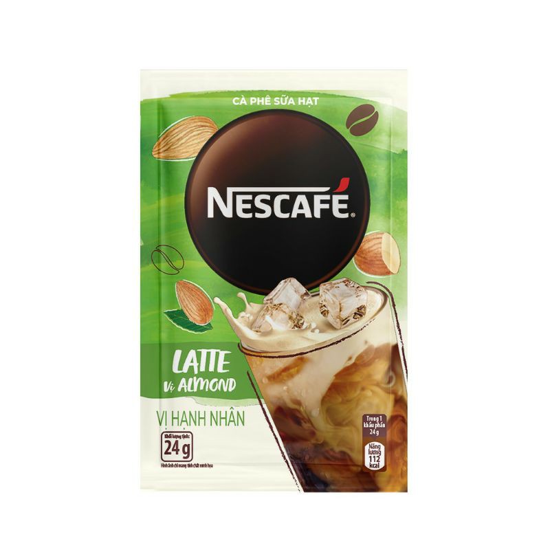 Cà phê hòa tan NESCAFÉ Latte Sữa Hạt Vị Hạnh Nhân (Hộp 10 gói x 24g)