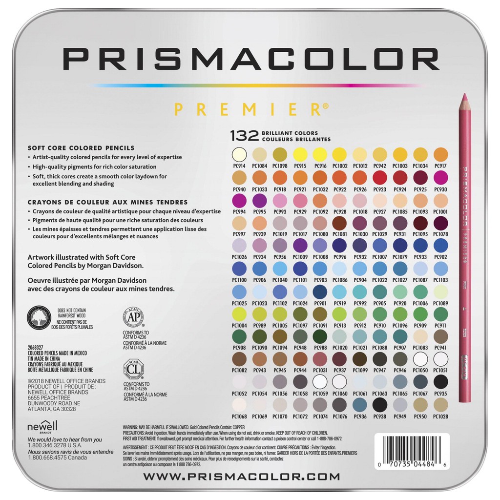 Bộ bút chì màu Prismacolor Premier Soft Core Hộp thiếc – 132 Màu