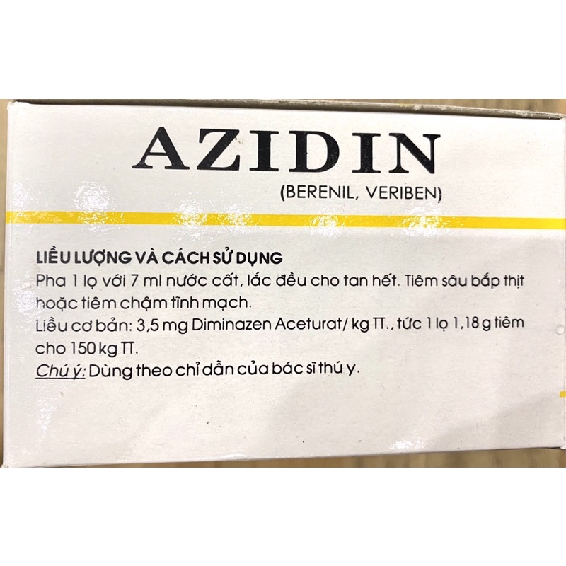 1 lọ AZIDIN 2.36g dùng trâu bò lợn chó
