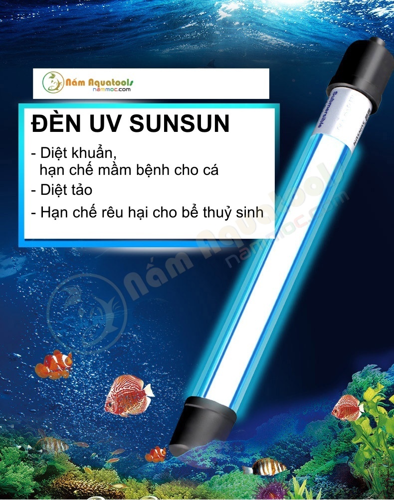 Đèn UV SUNSUN | Đèn UV Diệt Khuẩn, Diệt Tảo và Hạn Chế Rêu Hại Cho Bể Cá Cảnh Thuỷ Sinh