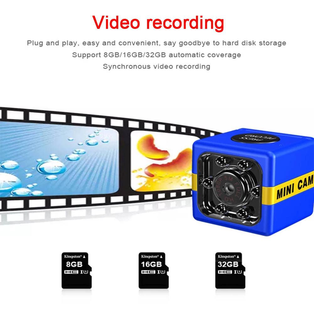 Máy ảnh nhỏ HD 1080P Cảm biến nhìn ban đêm Máy quay phim chuyển động DVR Máy ảnh nhỏ thể thao DV Video Máy ảnh nhỏ