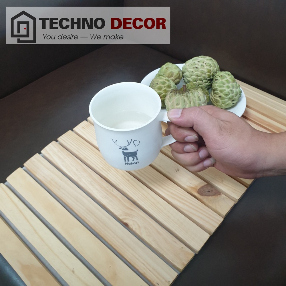 Miếng Lót Gỗ Gấp Gọn Đặt Trên Sofa Chống Trơn Trượt TechnoDecor LC0010 Quấn Gọn Trang Trí Bàn Ăn Sofa Ưu Chuộng Ở Mỹ